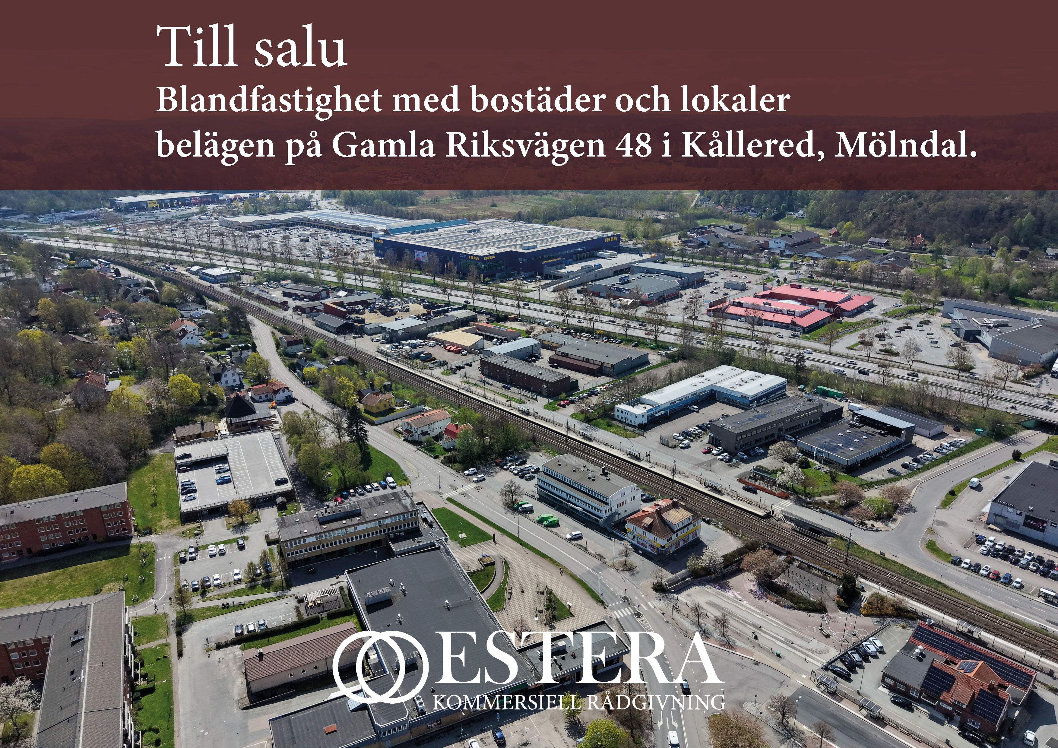 Blandfastighet med bostäder och kommersiella lokaler i expansiva Kållered, Mölndal