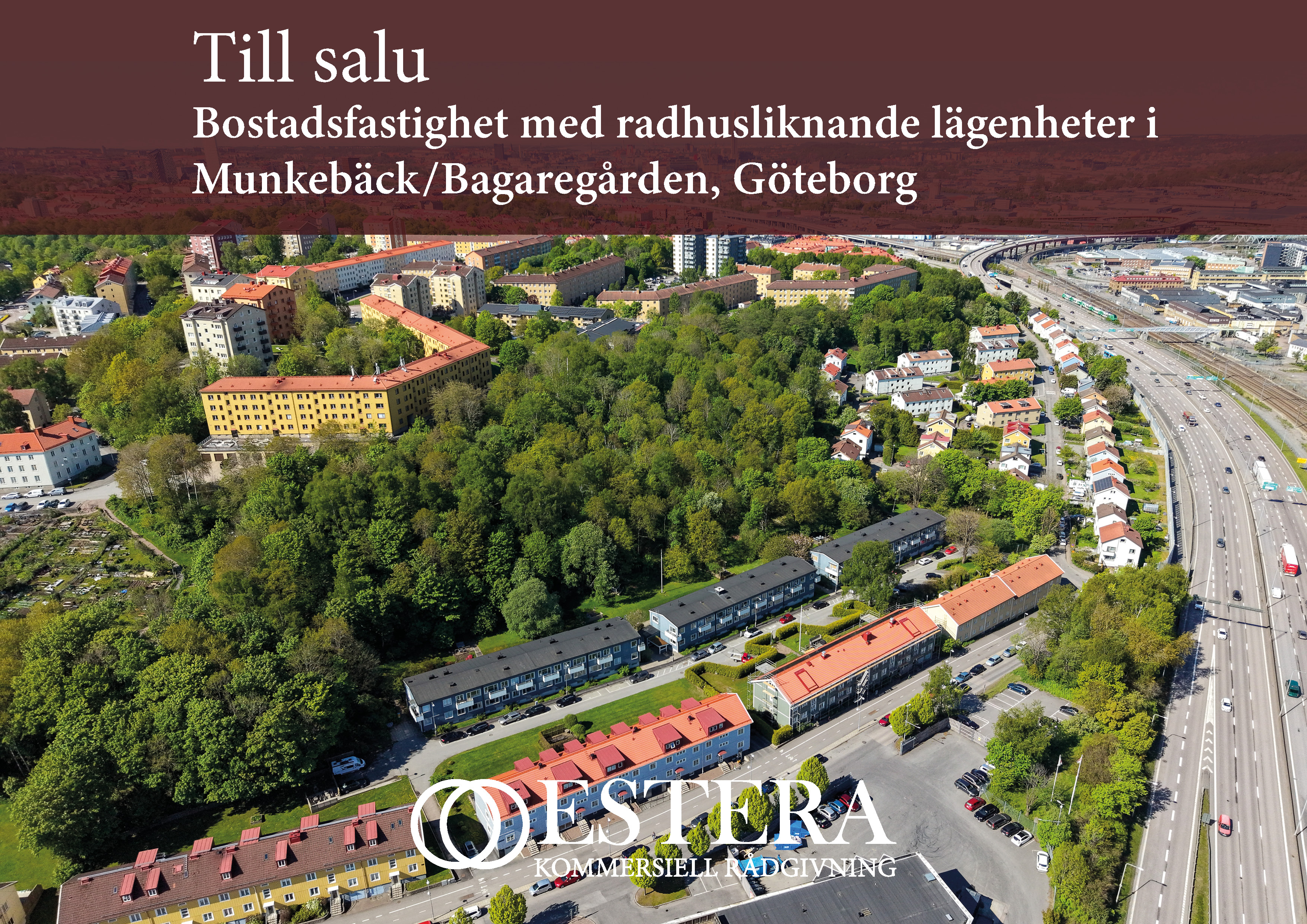 Bostadsfastighet med radhusliknande lägenheter i Munkebäck/Bagaregården