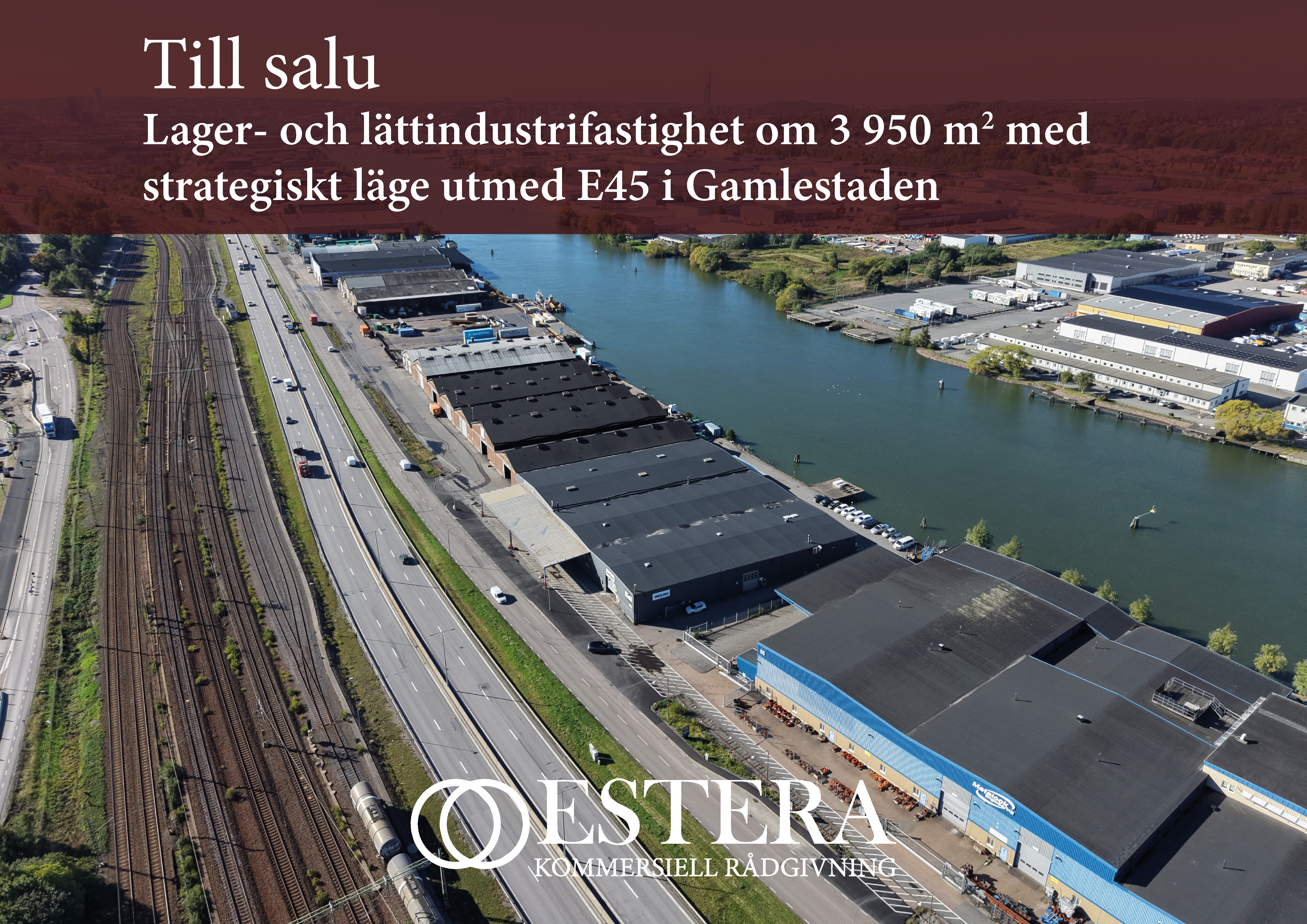 Lager- och lättindustrifastighet om 3 950 m² med strategiskt läge utmed E45 i Gamlestaden