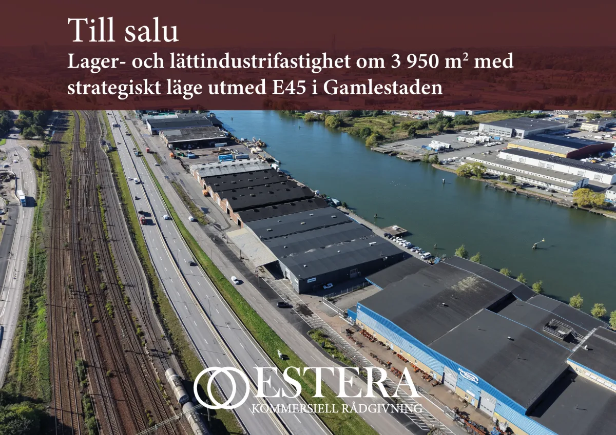 Lager- och lättindustrifastighet om 3 950 m² med strategiskt läge utmed E45 i Gamlestaden