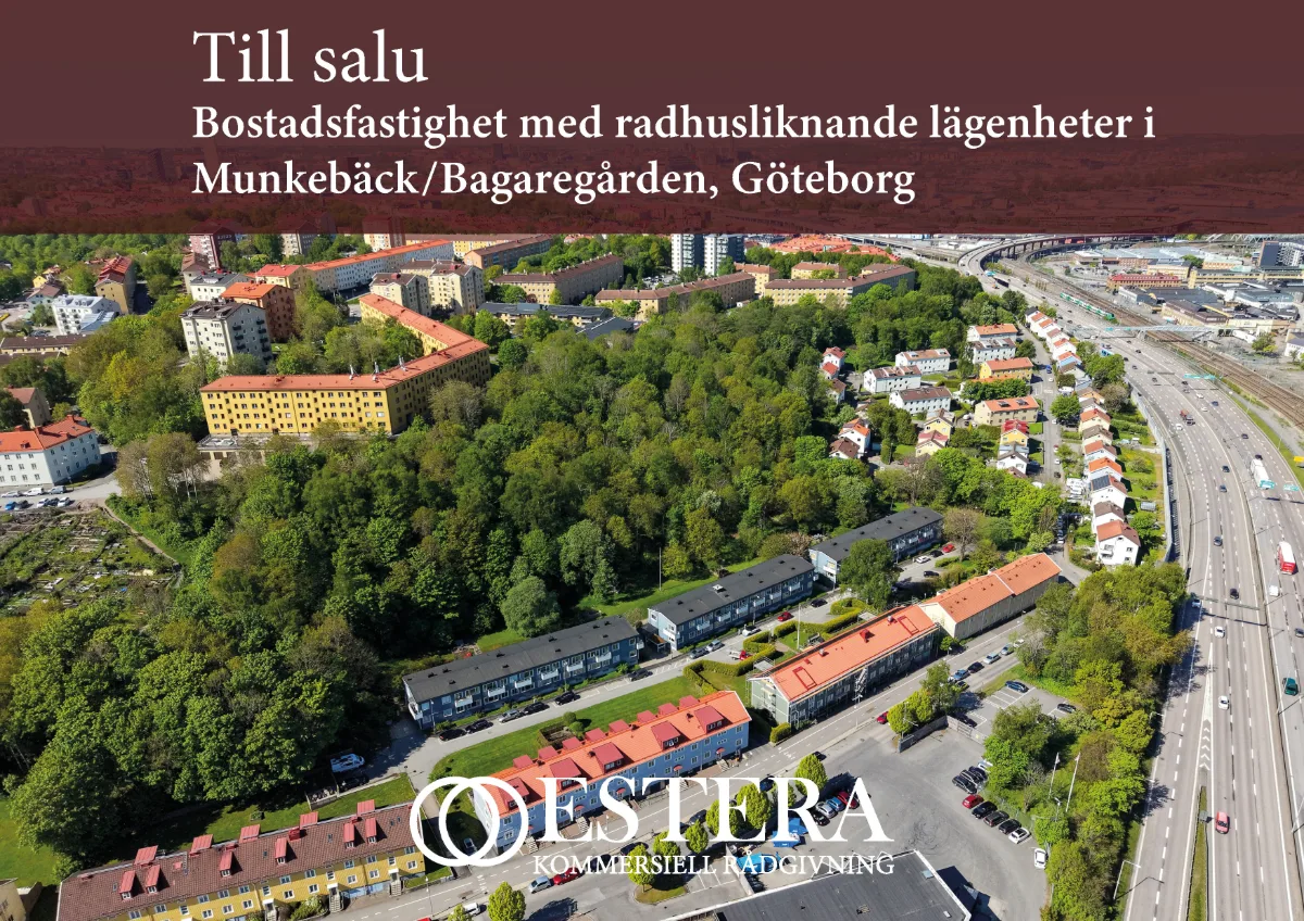 Bostadsfastighet med radhusliknande lägenheter i Munkebäck/Bagaregården