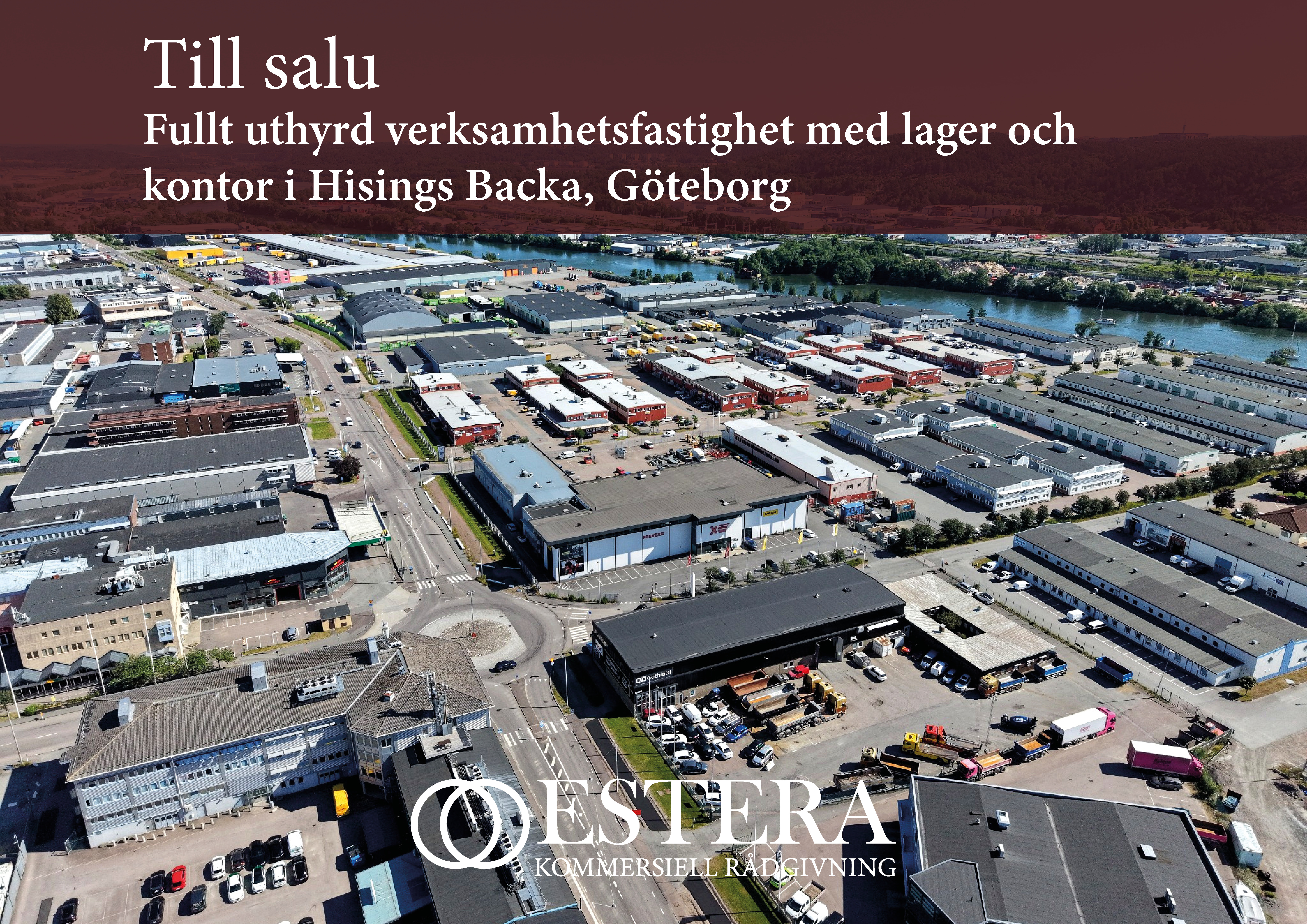Fullt uthyrd verksamhetsfastighet med lager och kontor i Hisings Backa med direkt anslutning till E6