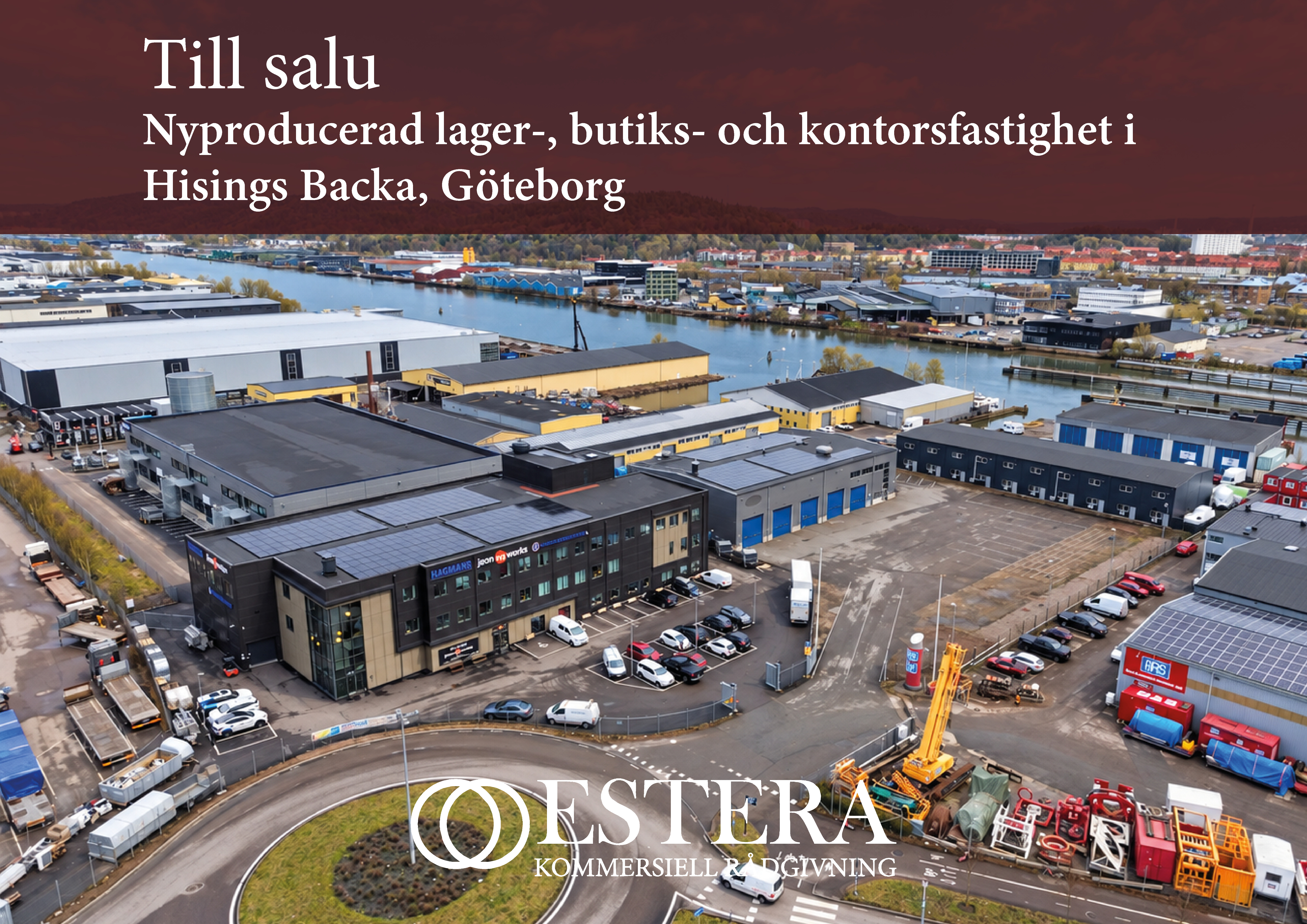 Nyproducerad lager-, butiks- och kontorsfastighet med energiklass A i Hisings Backa